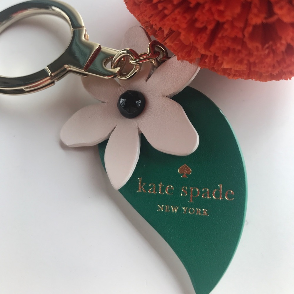 Kate Spade Raffia Orange Key Chain - Picture 2 of 4